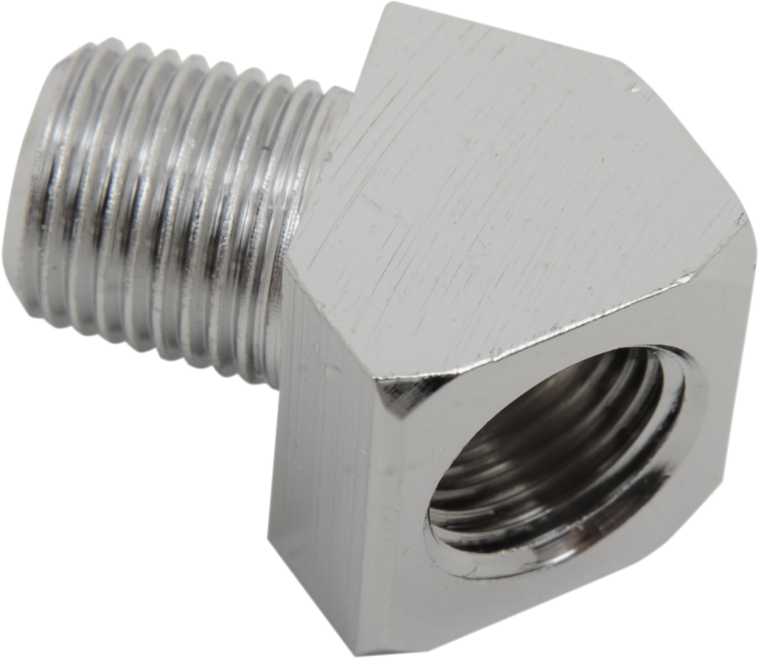DRAG SPECIALTIES 45? Male/Female Oil Gauge Fitting 1/8" Male NPT|1/8" Female NPT - For Oil Tank/Master Cylinder 245200-PB