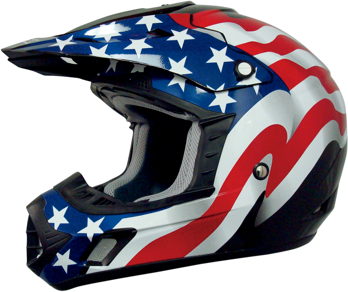 AFX FX-17 Helmet - Flag - Black - Large 0110-2371