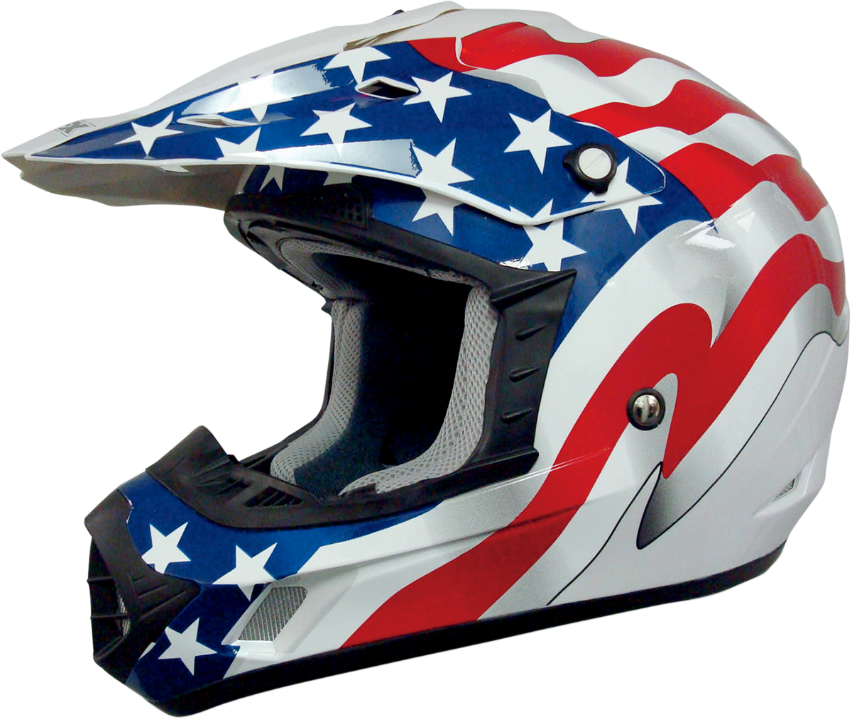 AFX FX-17 Helmet - Flag - White - Large 0110-2377
