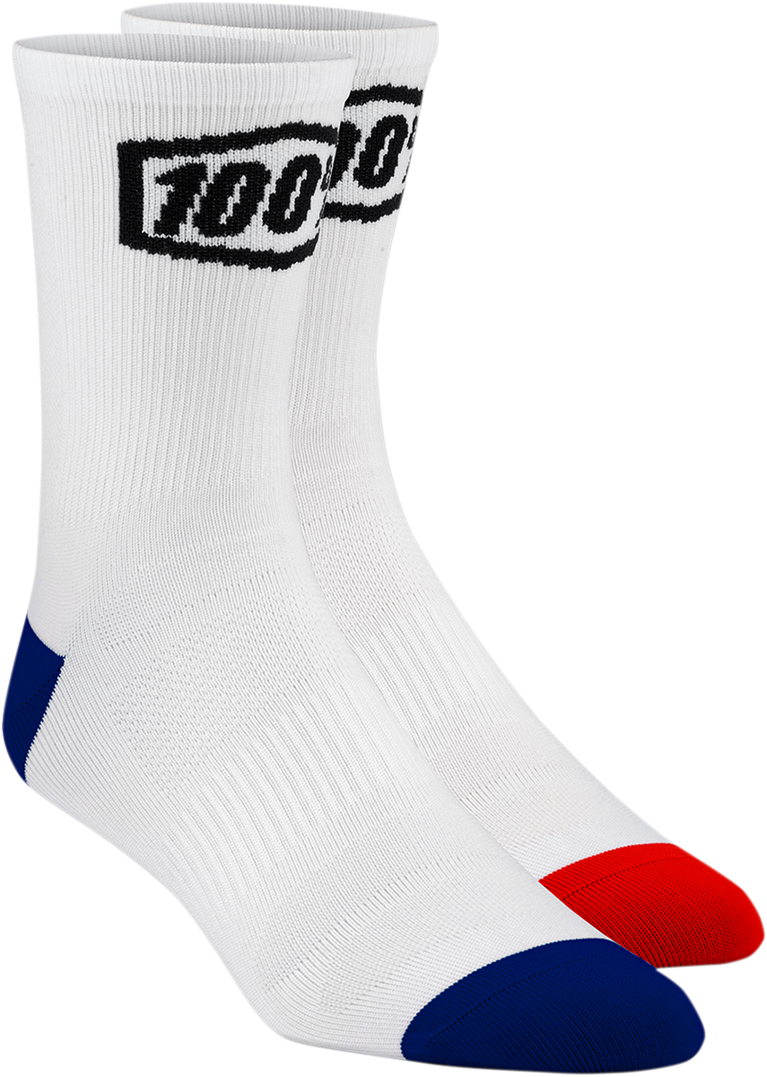 100% Terrain Socks - White - Large/XL 20049-00007