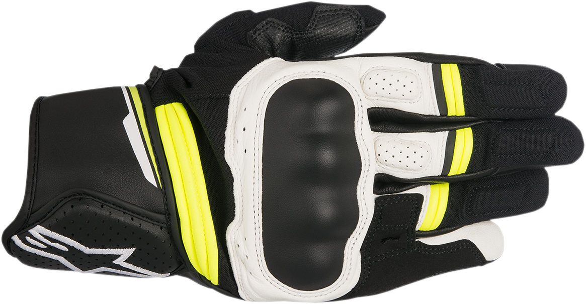 ALPINESTARS Booster Gloves - Black/White/Yellow - Large 3566917-125-L