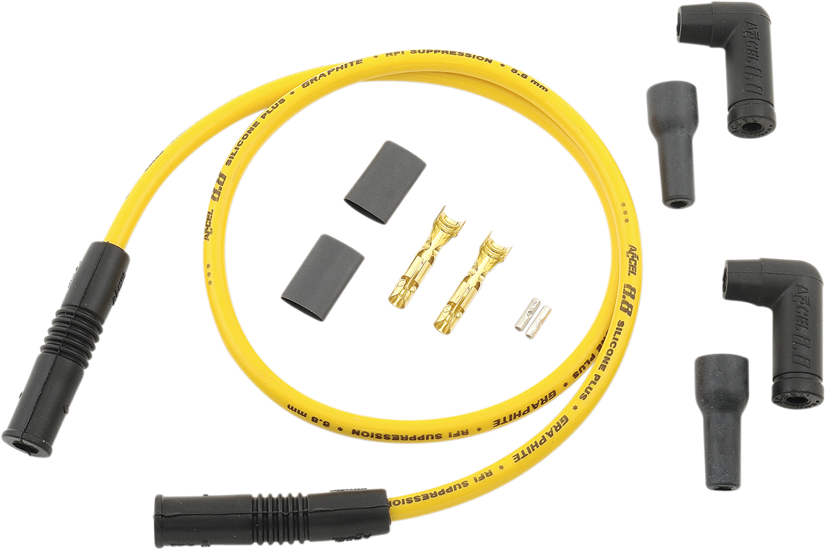 ACCEL 8.8 mm Universal Spark Plug Wires (2) - Variangle - Yellow 173085
