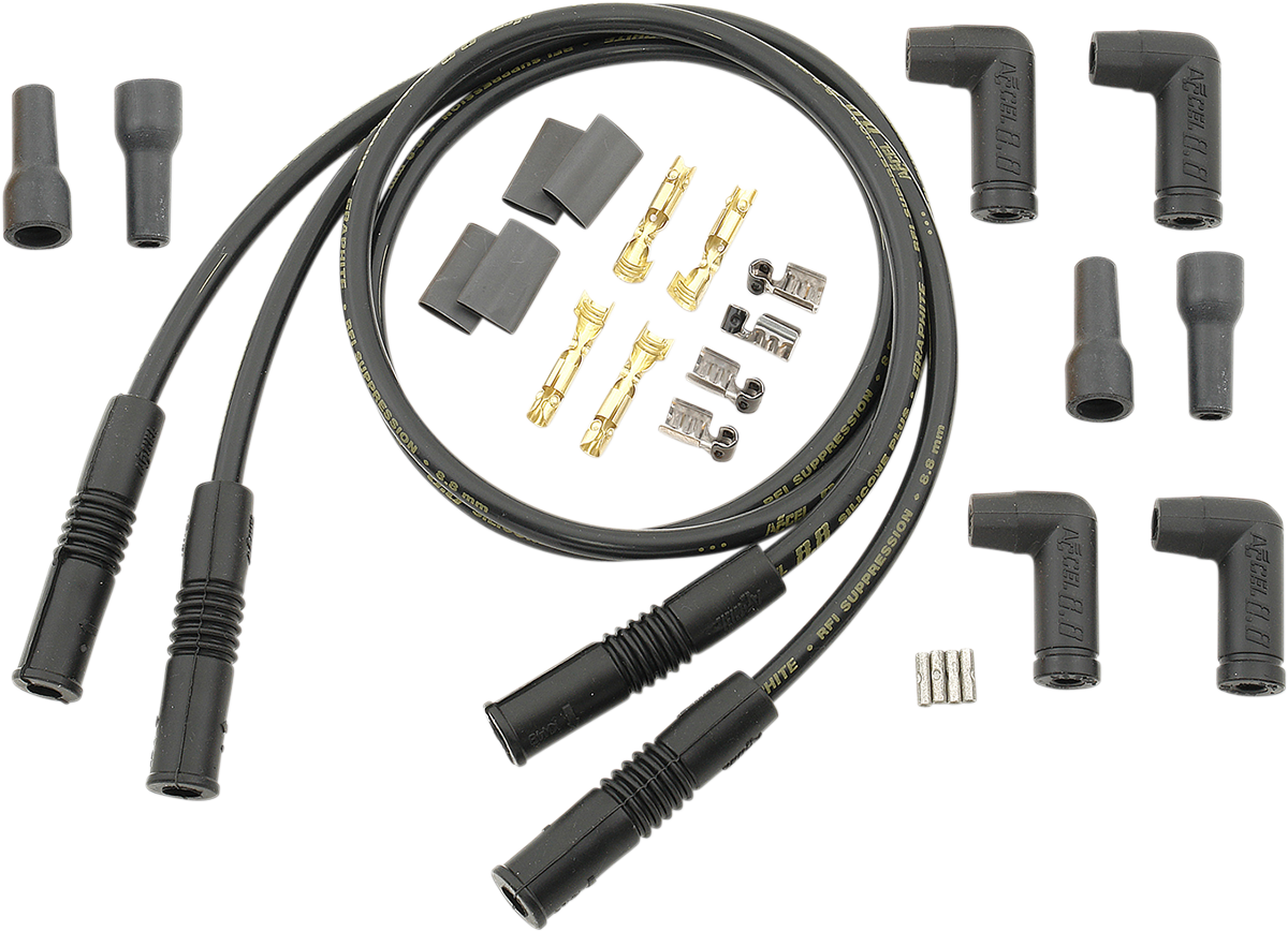 ACCEL 8.8 mm Universal Spark Plug Wires (4) - Variangle - Black 173084K