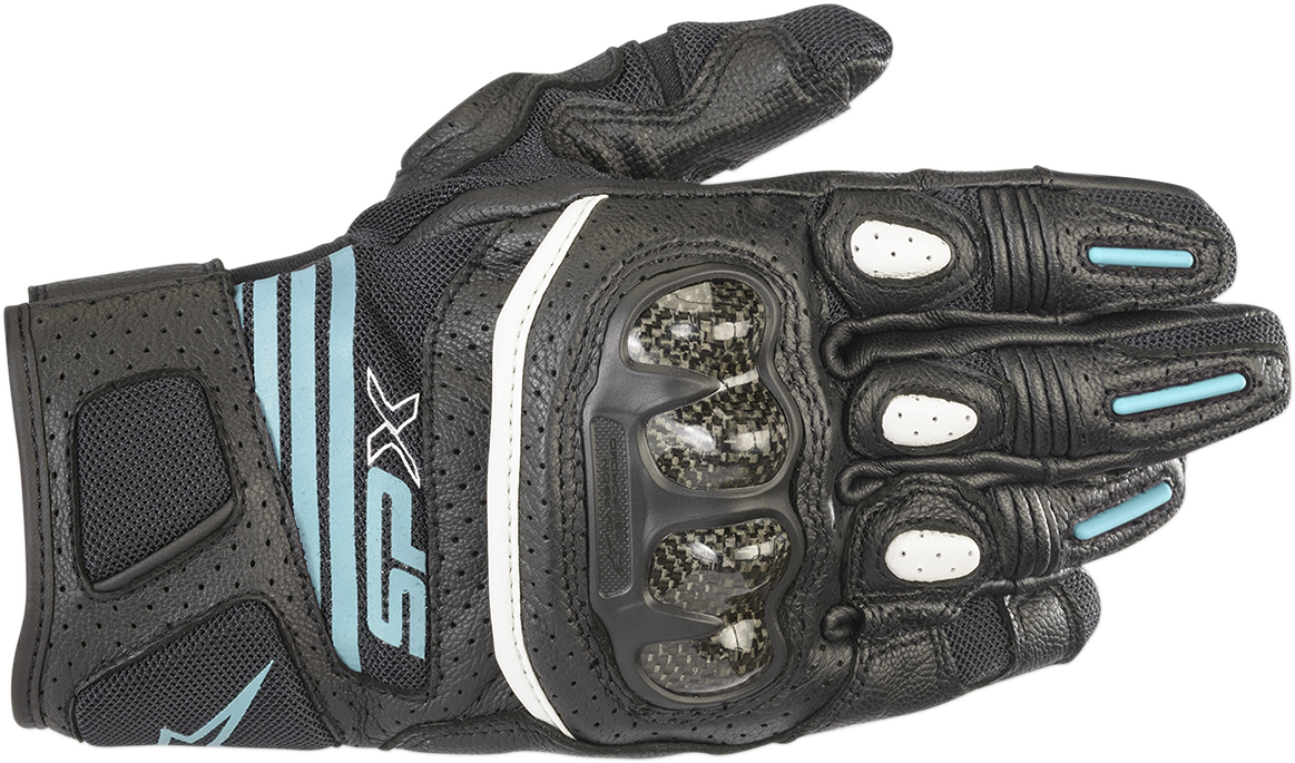 ALPINESTARS Stella SPX AC V2 Gloves - Black /Teal - Small 3517319-1170-S