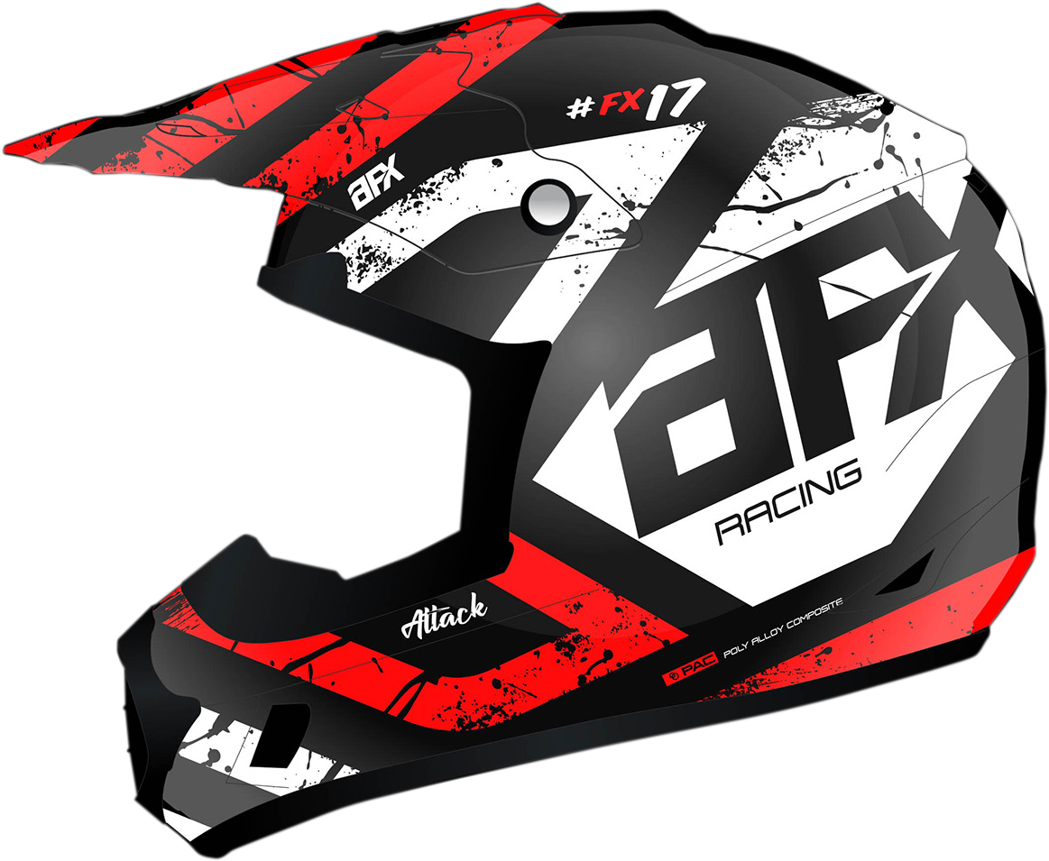 AFX FX-17Y Helmet - Attack - Matte Black/Red - Large 0111-1404