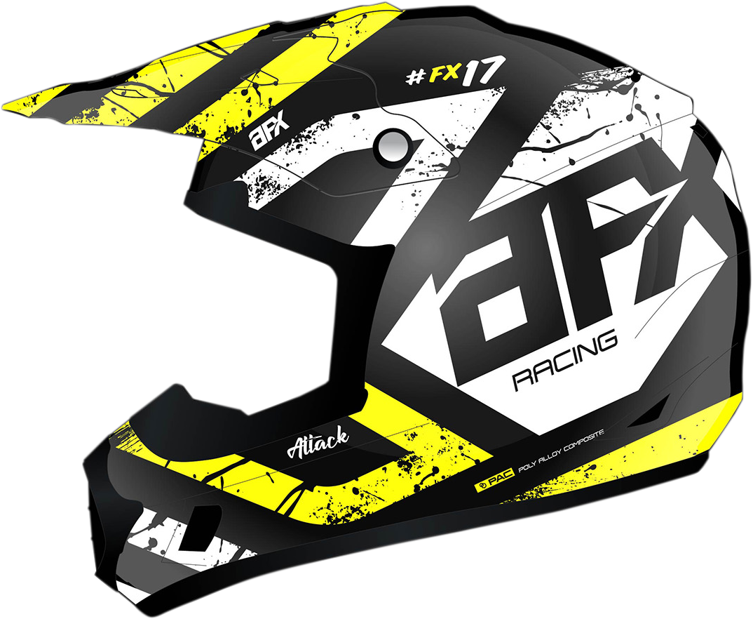 AFX FX-17Y Helmet - Attack - Matte Black/Hi-Vis Yellow - Medium 0111-1415