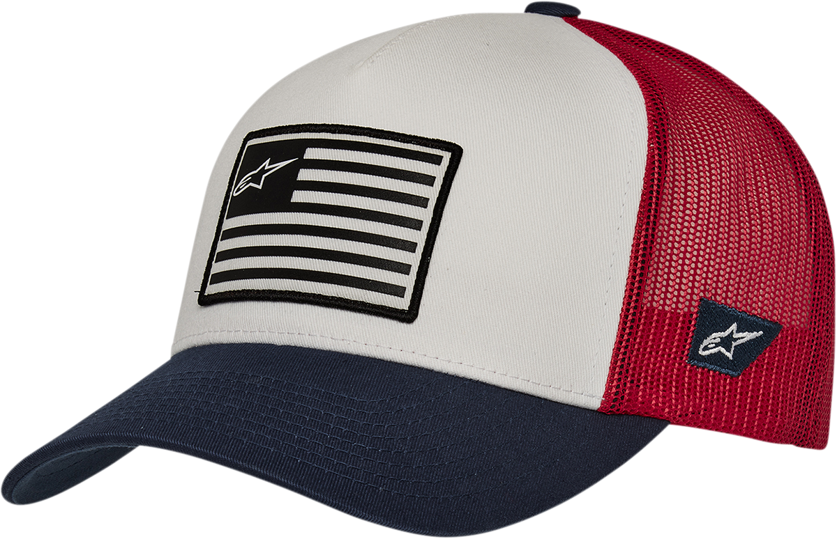 ALPINESTARS Flag Hat - Snapback - White/Navy/Red - One Size 1211810132074OS
