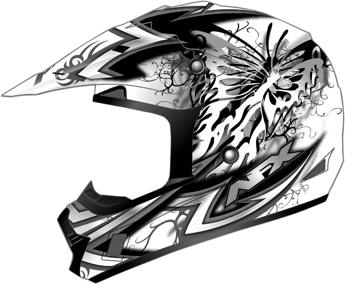 AFX FX-17 Helmet - Butterfly - Matte White - XL 0110-7130