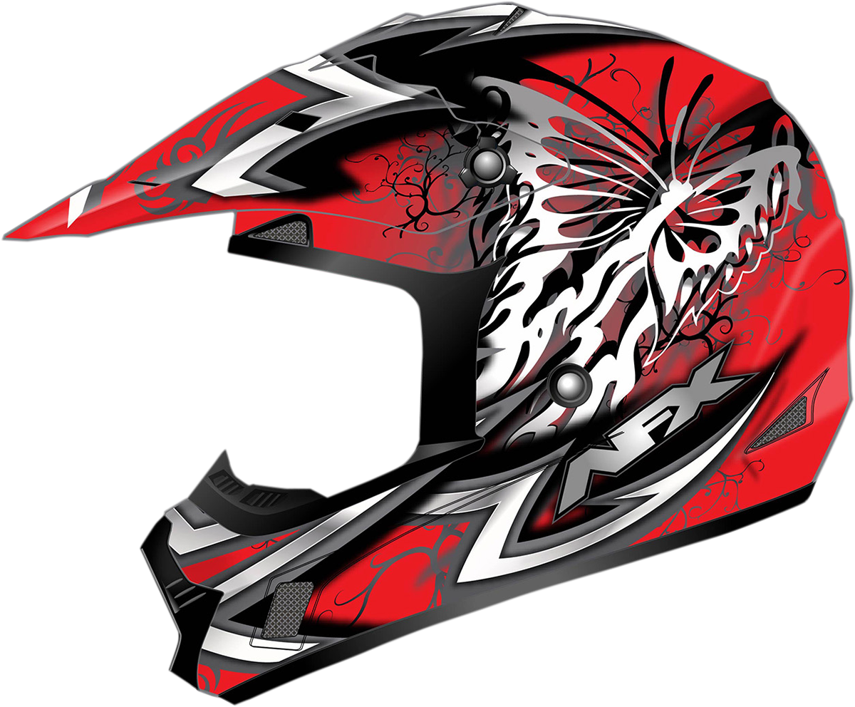 AFX FX-17Y Helmet - Butterfly - Matte Ferrari Red - Medium 0111-1385