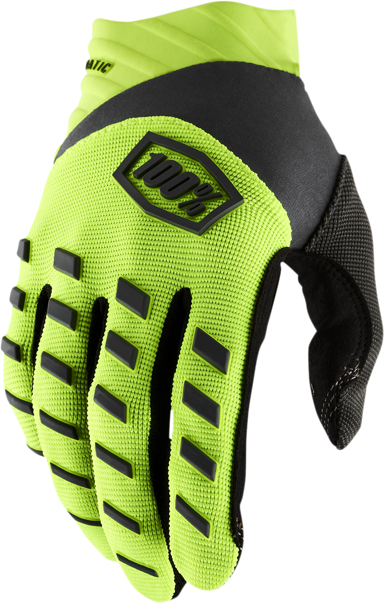 100% Youth Airmatic Gloves - Fluorescent Yellow/Black - Medium 10001-00005