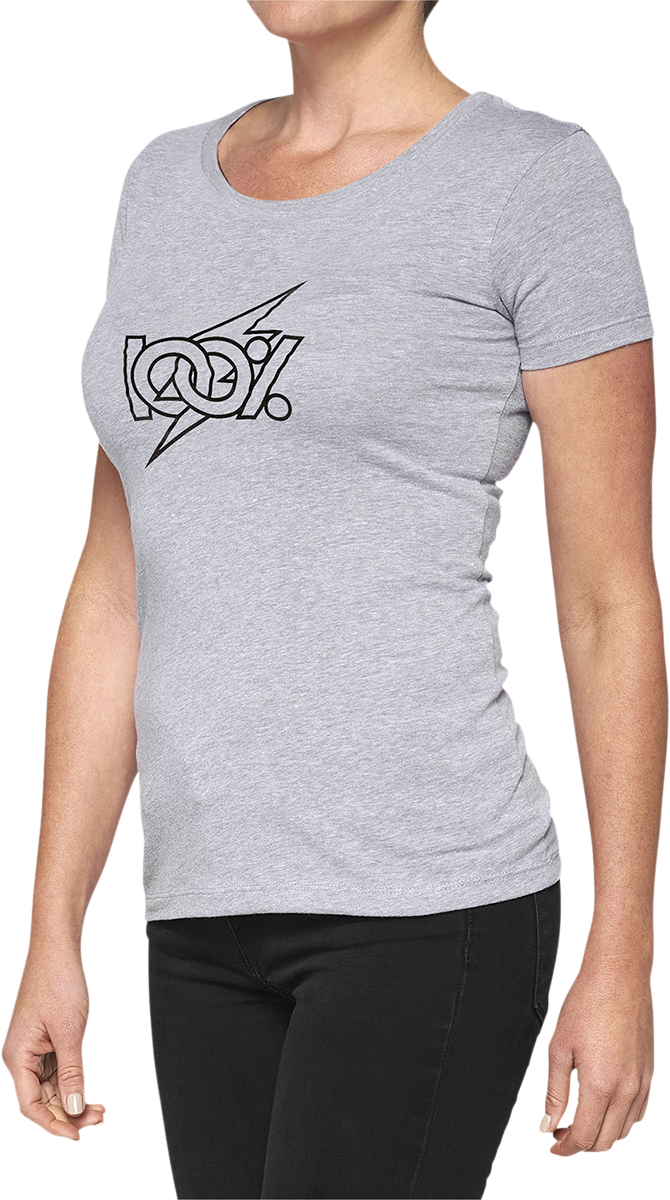 100% Women's Fioki T-Shirt - Heather Gray - Large 28107-188-12