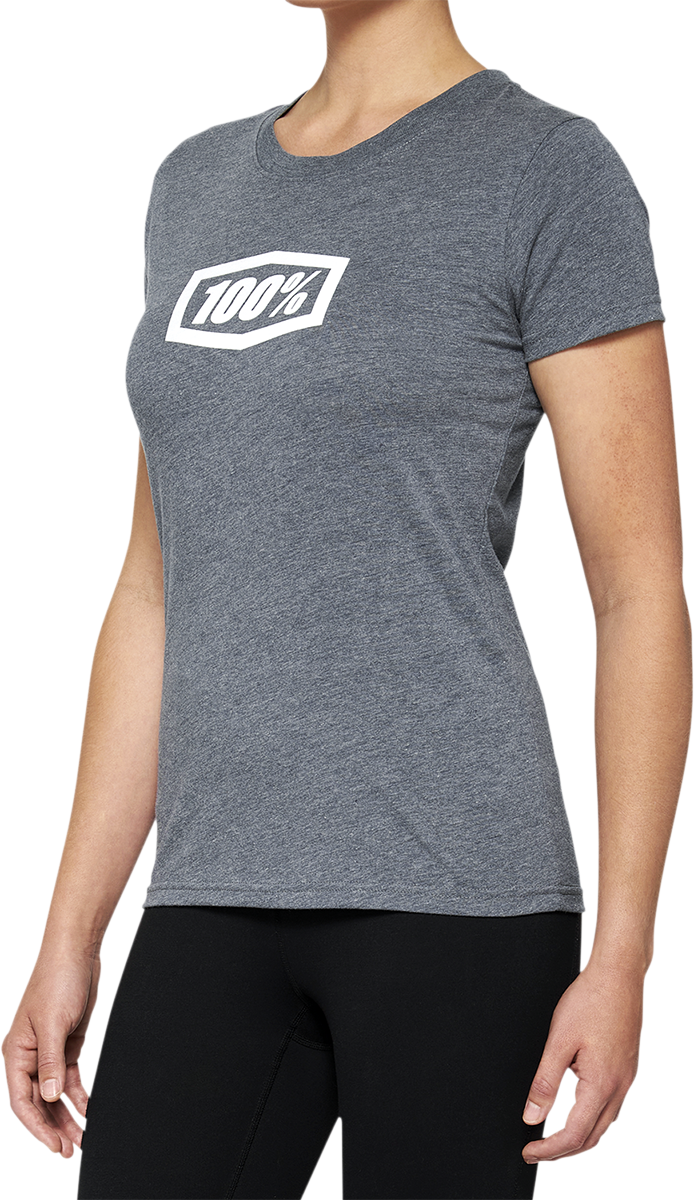 100% Women's Icon T-Shirt - Heather Gray - Small 20002-00004