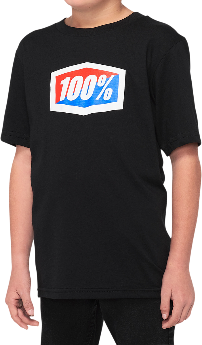 100% Youth Official T-Shirt - Black - XL 20001-00003