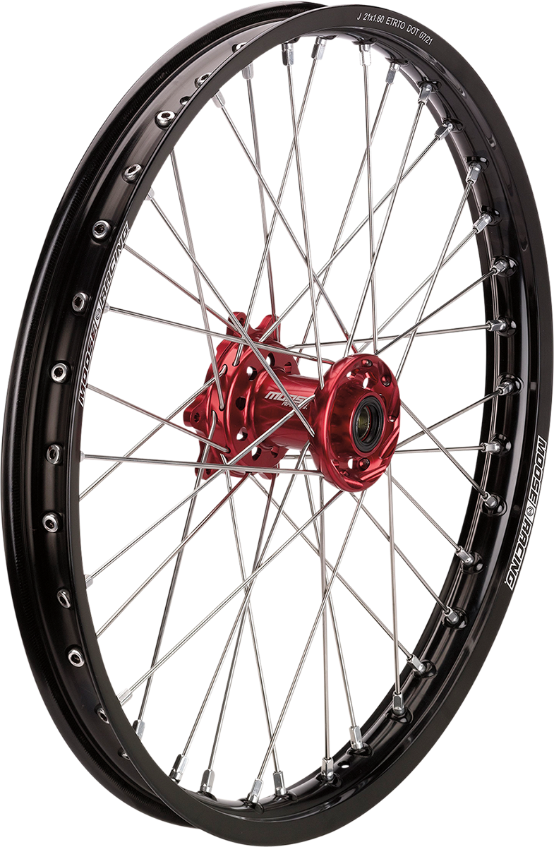 MOOSE RACING SX-1 Complete Wheel - Front - Black Wheel/Red Hub - 21"x1.60" - Honda HF-16021-BKRD