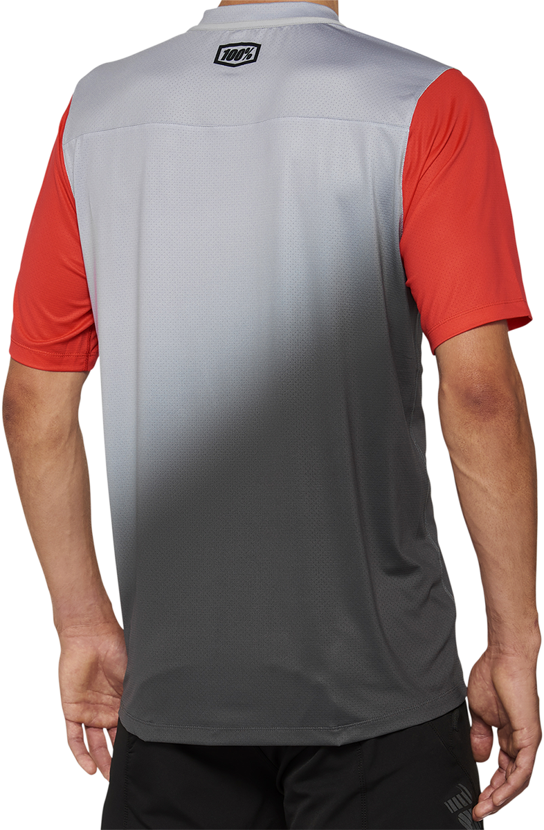 100% Celium Jersey - Short-Sleeve - Gray/Racer Red - Small 40011-00010