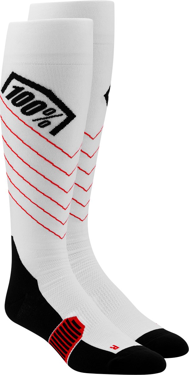 100% Hi-Side Performance Socks - White - Small/Medium 20054-00005