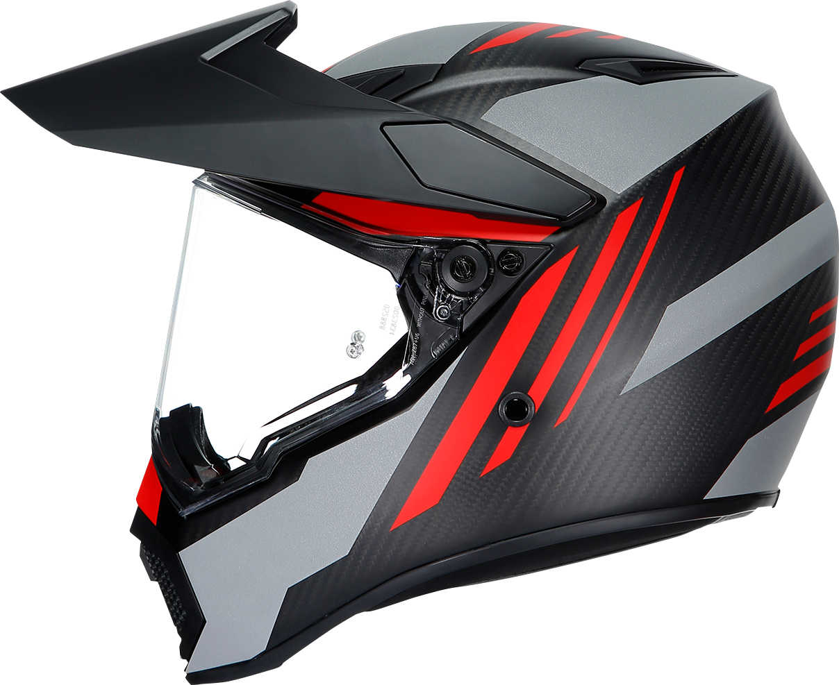 AGV AX9 Helmet - Refractive ADV - Matte Carbon/Red - Large 217631O2LY01409