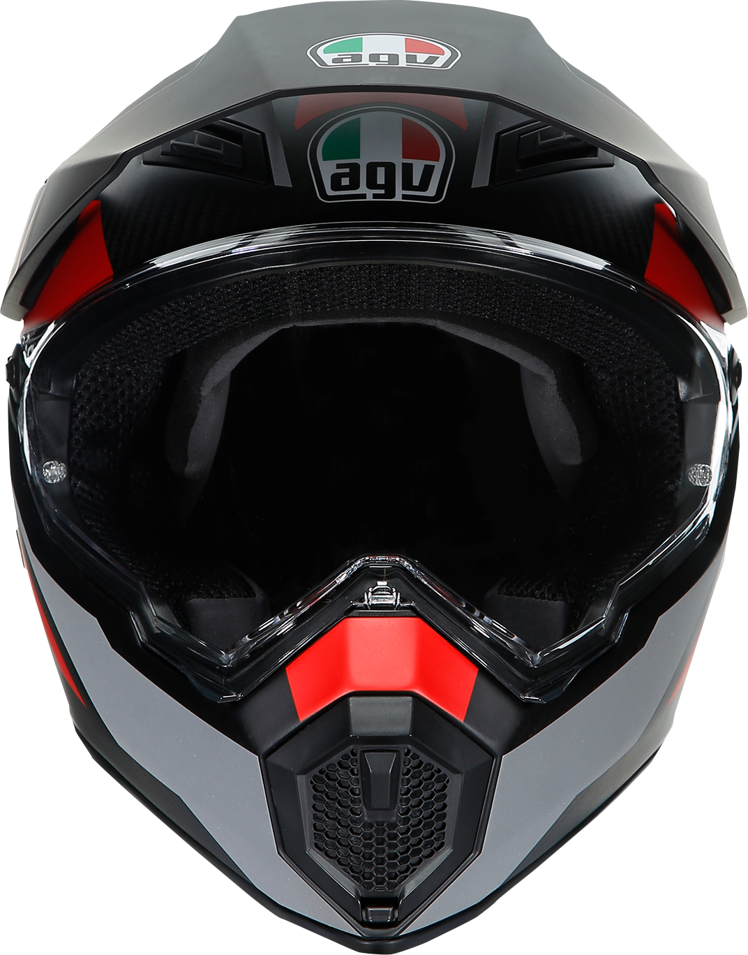 AGV AX9 Helmet - Refractive ADV - Matte Carbon/Red - Large 217631O2LY01409