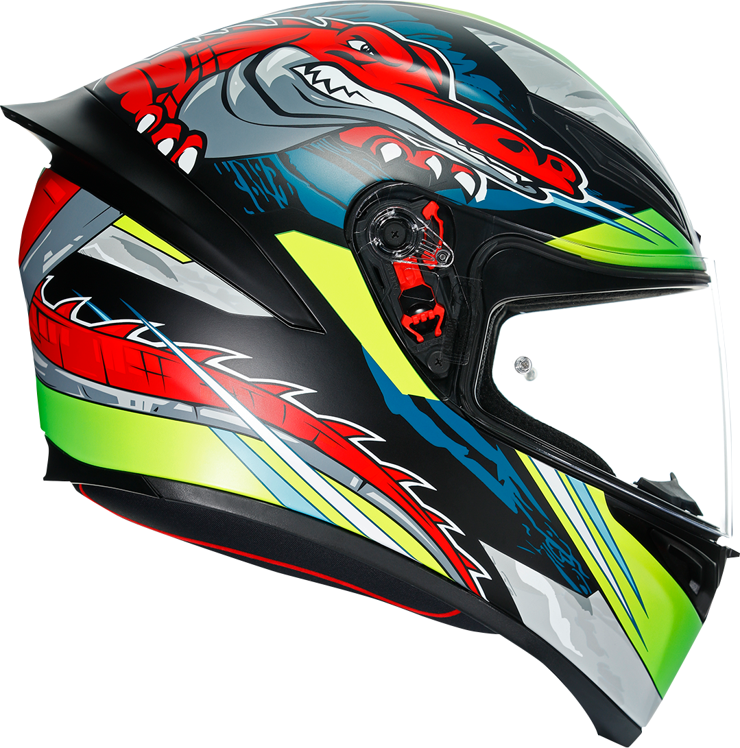 AGV K1 Helmet - Dundee - Matte Lime/Red - XL 210281O2I006110