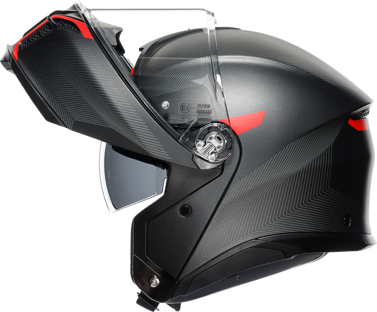 AGV Tourmodular Helmet - Frequency - Matte Gunmetal/Red - Medium 211251F2OY00512