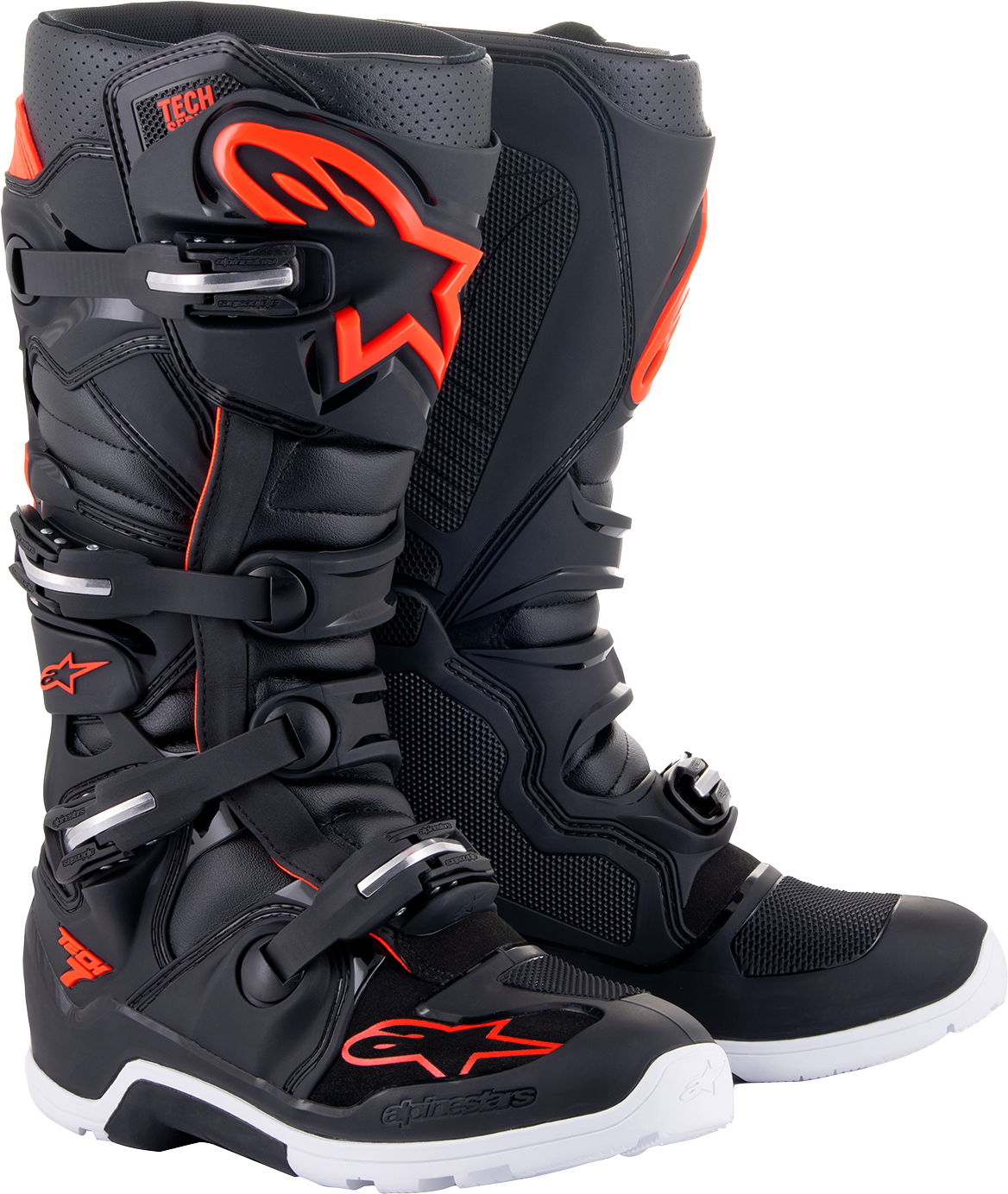 ALPINESTARS Tech 7 Enduro Boots - Black/Red Fluorescent - US 13 2012114-1030-13