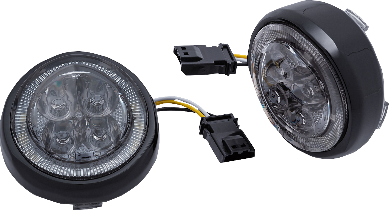 CIRO Turn Signal Insert - Front - Black/Smoke 45623