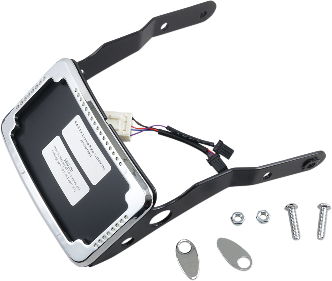 CYCLE VISIONS LP Plate Frame & Mount with Signals - XL - Chrome CV-4652