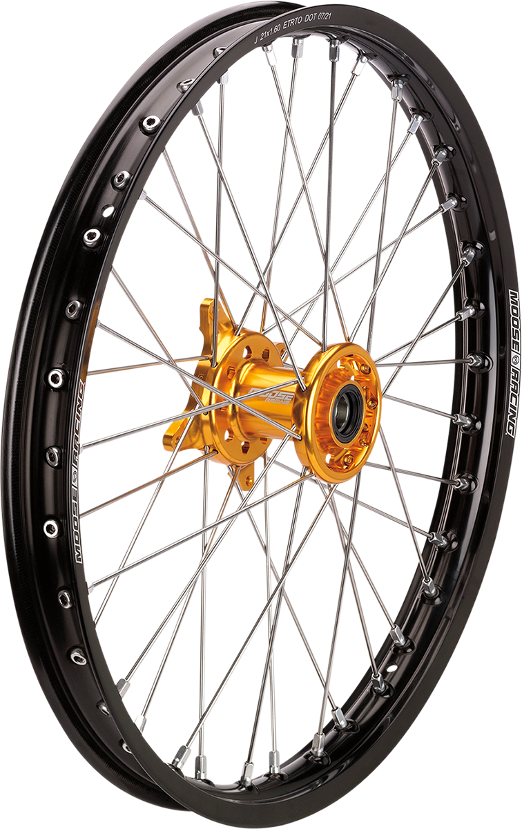 MOOSE RACING SX-1 Complete Wheel - Front - Black Wheel/Gold Hub - 21" x 1.60" CF-16021BKBU