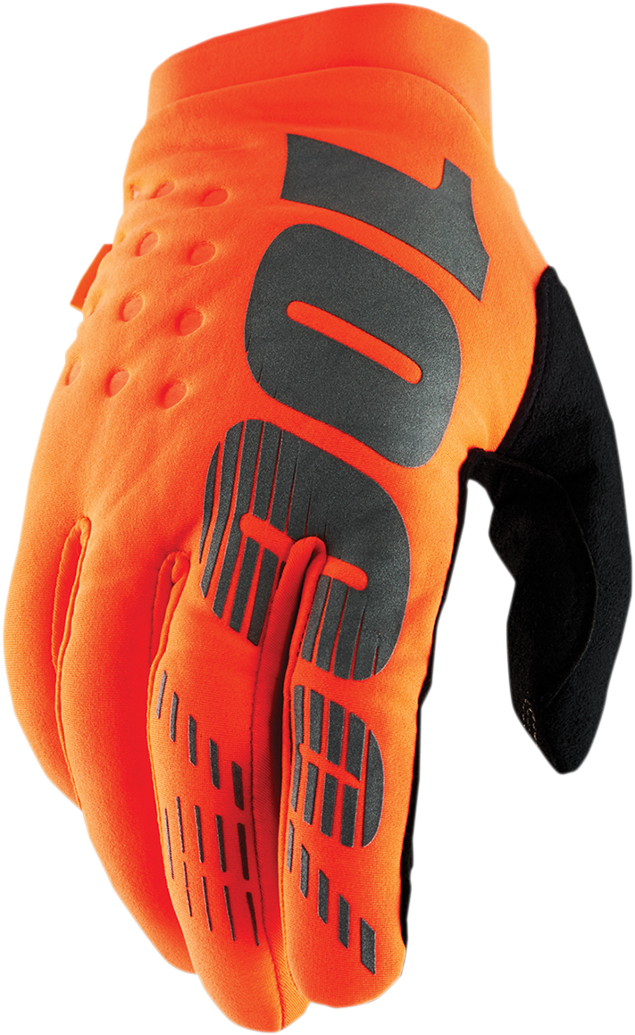 Youth Brisker Gloves - Fluorescent Orange/Black - Medium