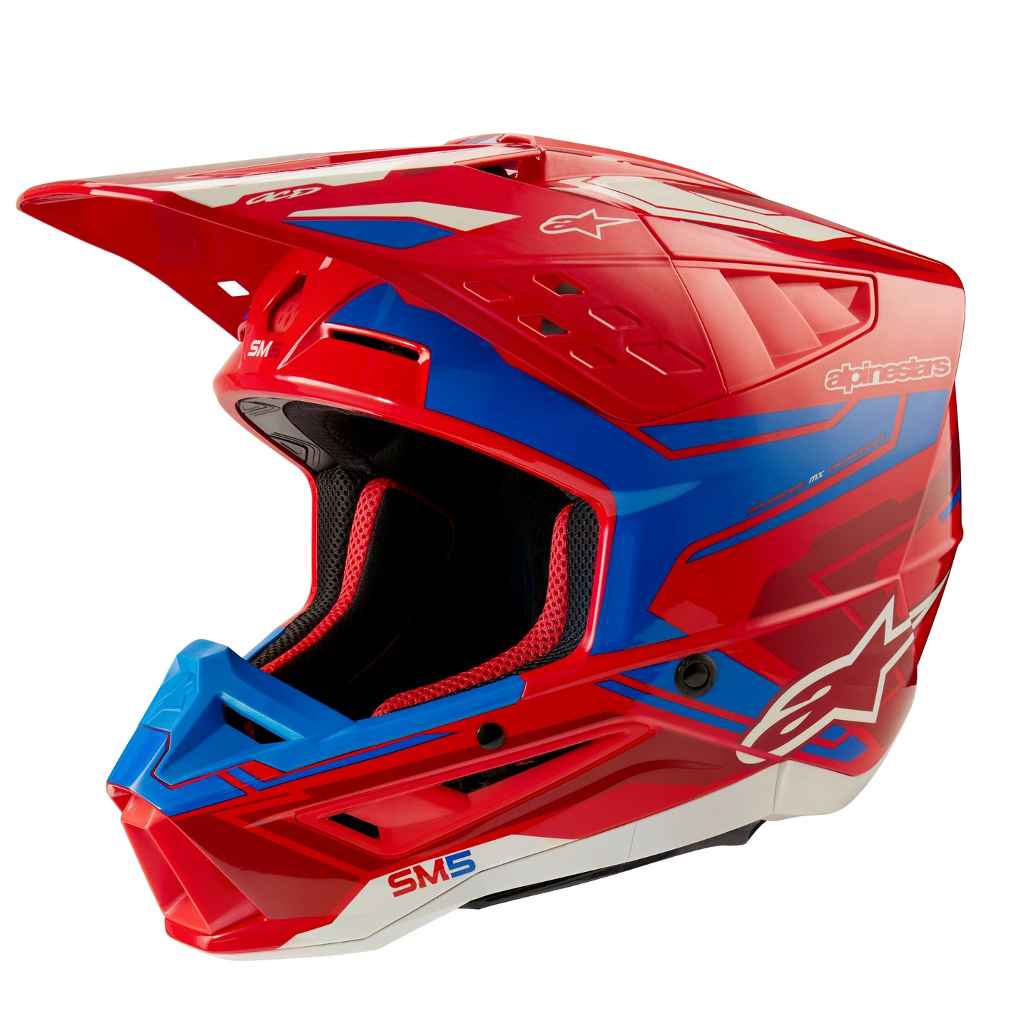 S M5 Action 2 Helmet Bright Red/Blue Glossy Xs