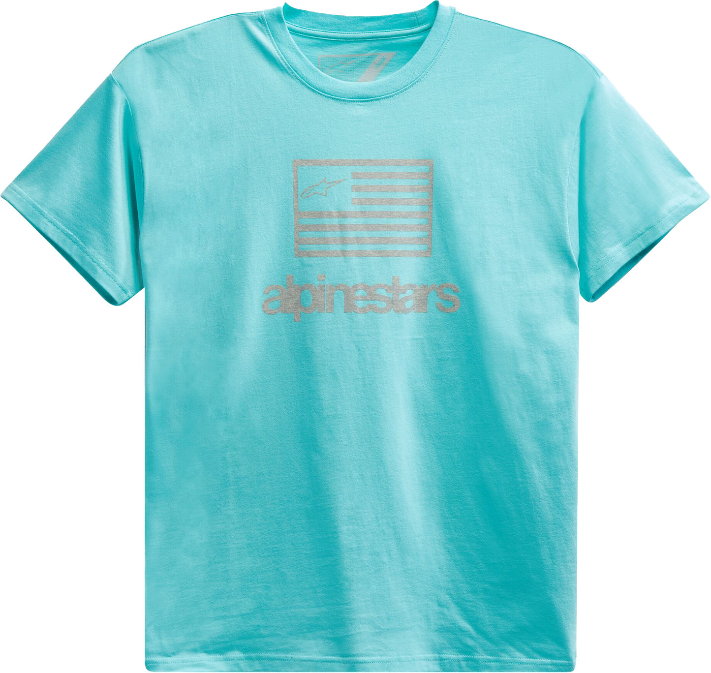 Flag Tee Lt Aqua Lg