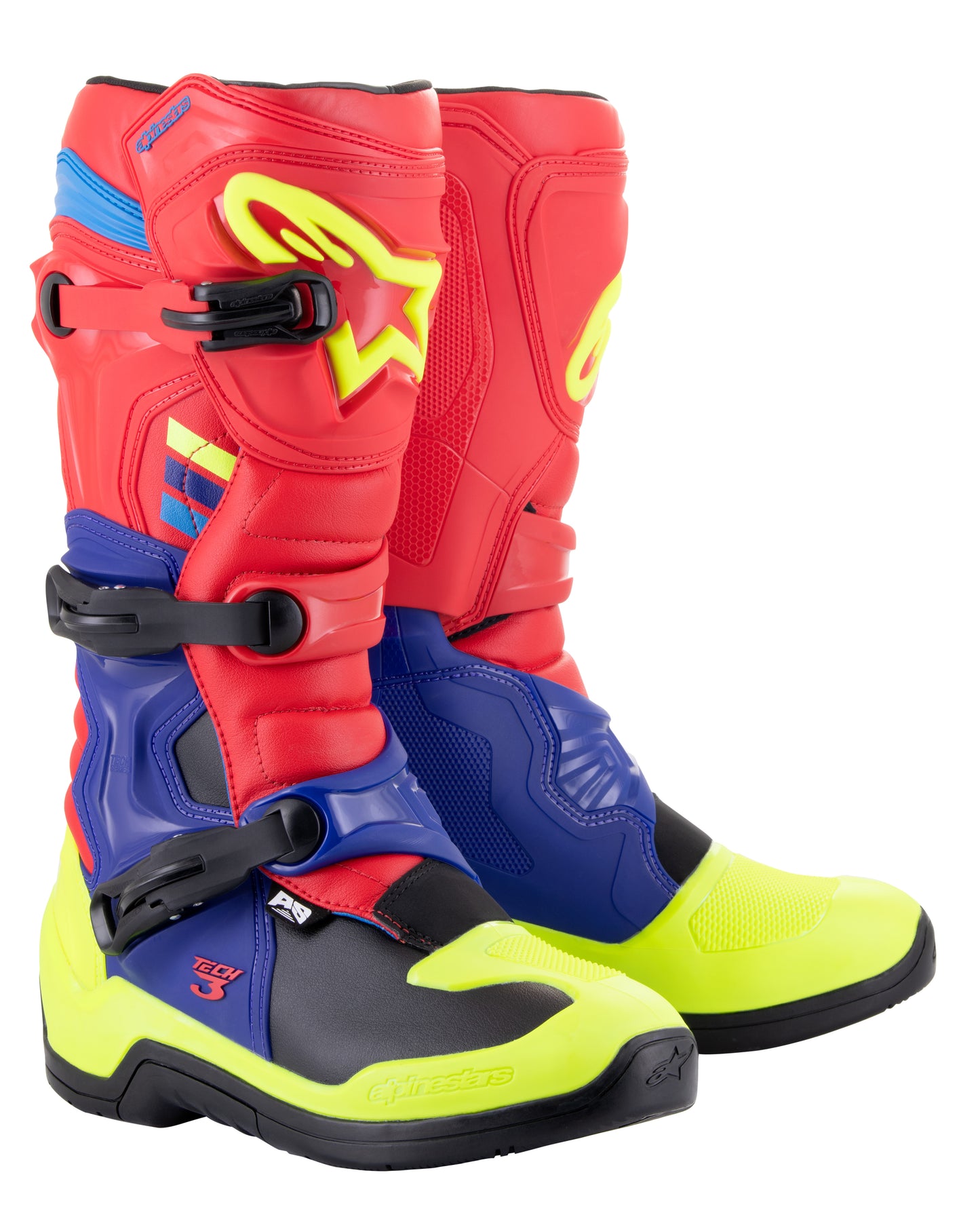 Tech 3 Boots Bright Red/Blue/Fluo Yel Sz 7
