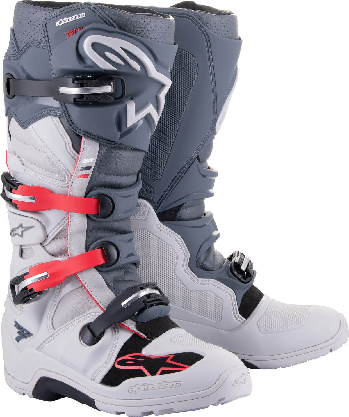 Tech 7 Enduro Boots Lt Grey/Drk Grey/Bt Rd Sz 8
