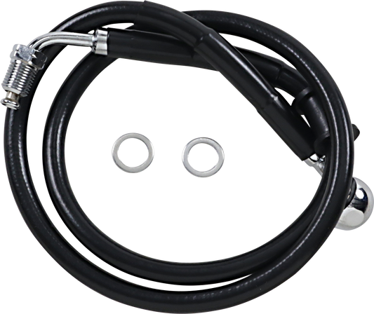 DRAG SPECIALTIES Brake Line - +6" - Black - '18-'21 Softail 618604-6BLK