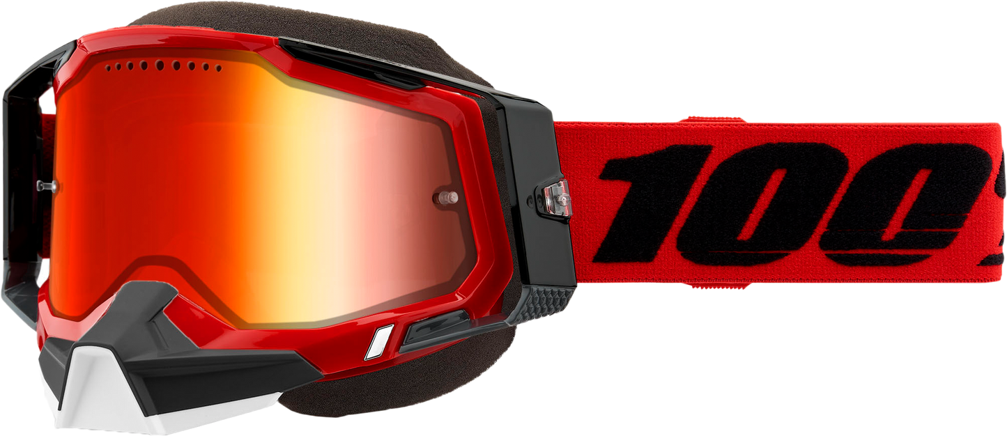 Racecraft 2 Snowmobile Goggle Red Mirror Red Lens