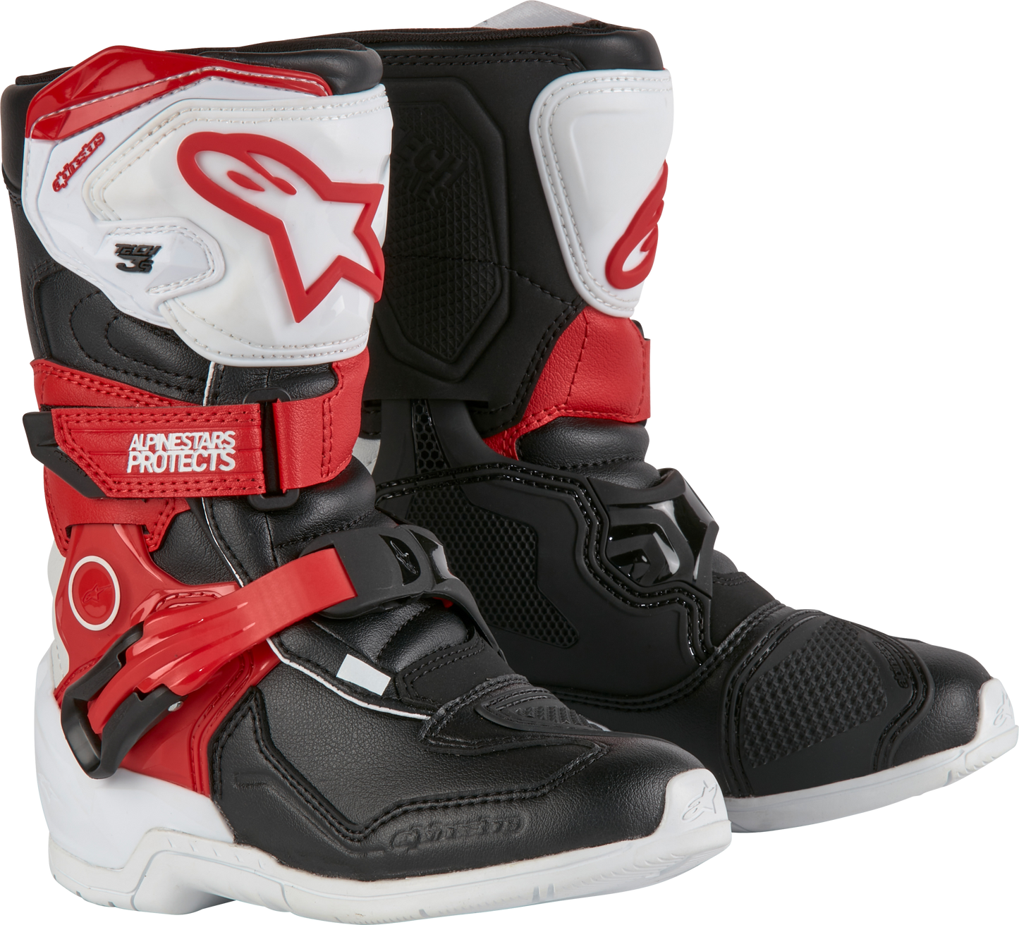 Tech 3s Kids Boots White/Blk/Bt Red Sz 12