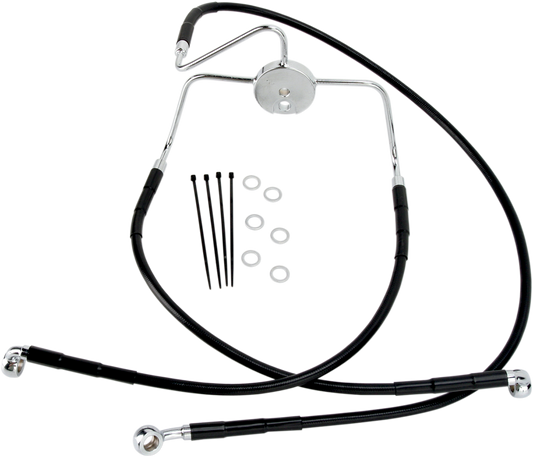 DRAG SPECIALTIES Brake Line - Front (Lower/Upper) - Black 644410-BLK