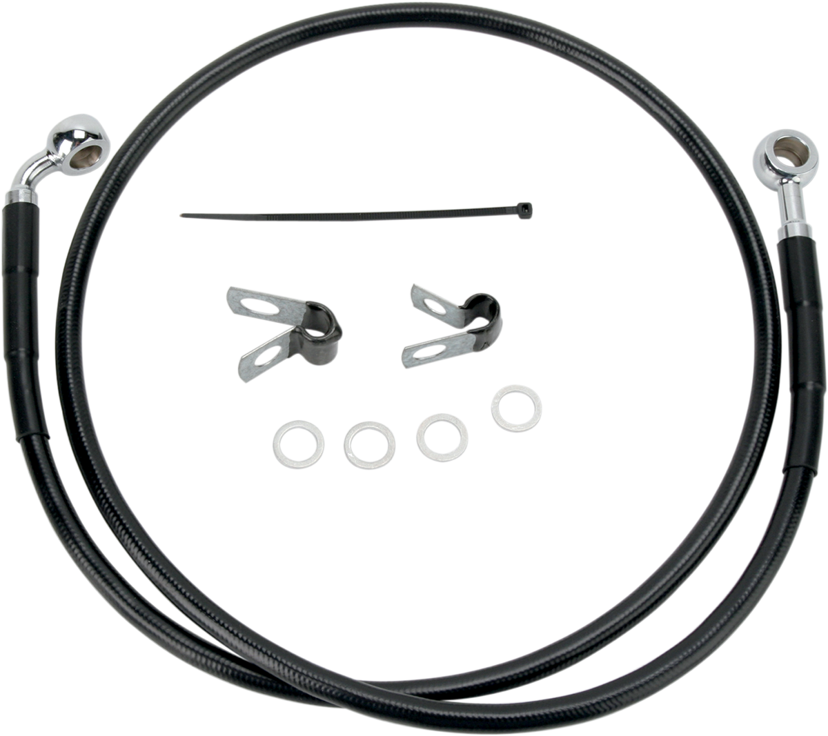 DRAG SPECIALTIES Brake Line - Front - Black - +6" - '04-'10 XL 660313-6BLK