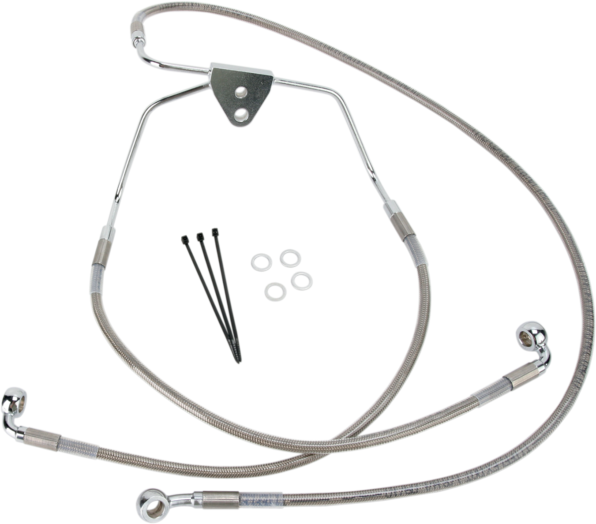 DRAG SPECIALTIES Brake Line - Front - +4" - Touring - Stainless Steel 620085-4
