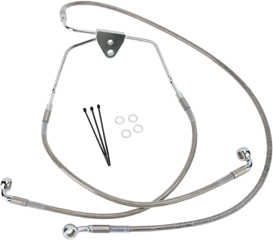 DRAG SPECIALTIES Brake Line - Front - +4" - Touring - Stainless Steel 620085-4