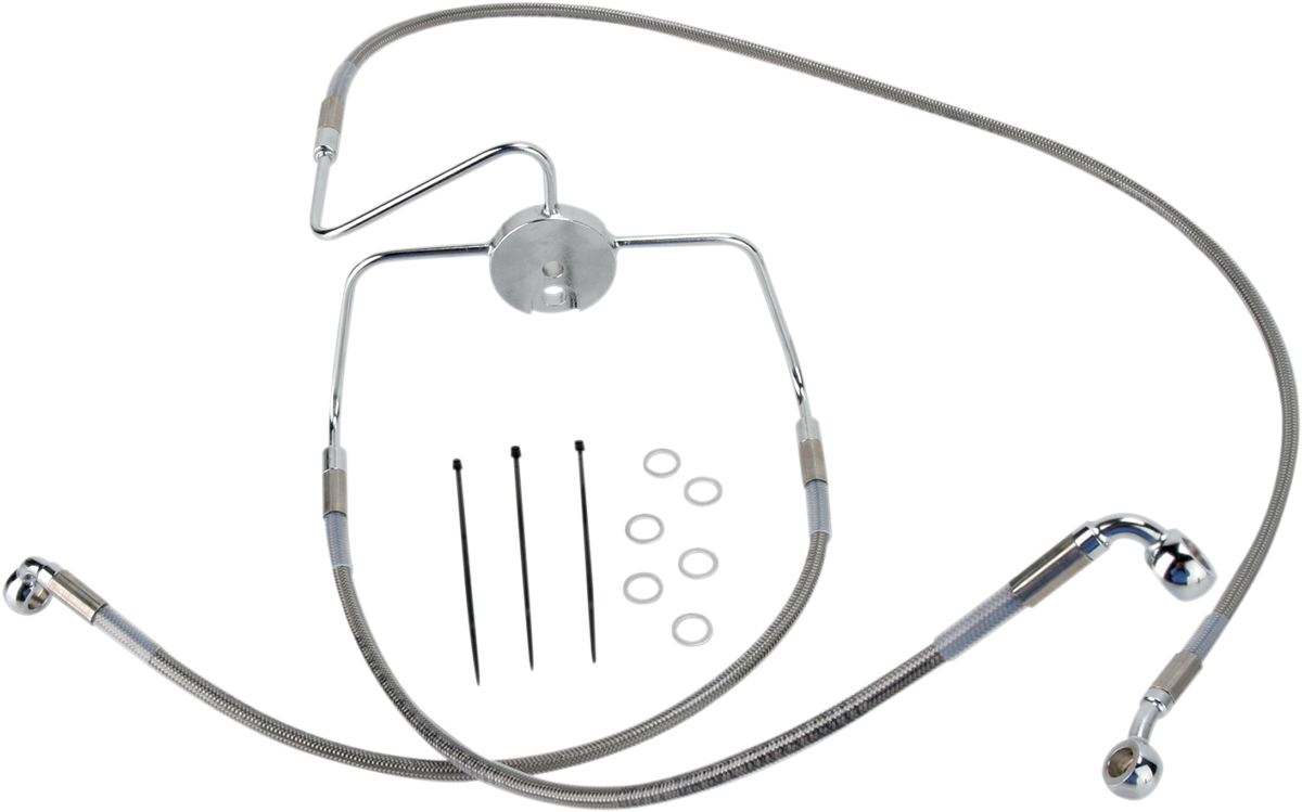 DRAG SPECIALTIES Brake Line - Front - +8" - Stainless Steel 644410-8
