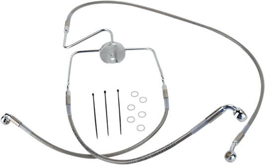 DRAG SPECIALTIES Brake Line - Front - +8" - Stainless Steel 644410-8