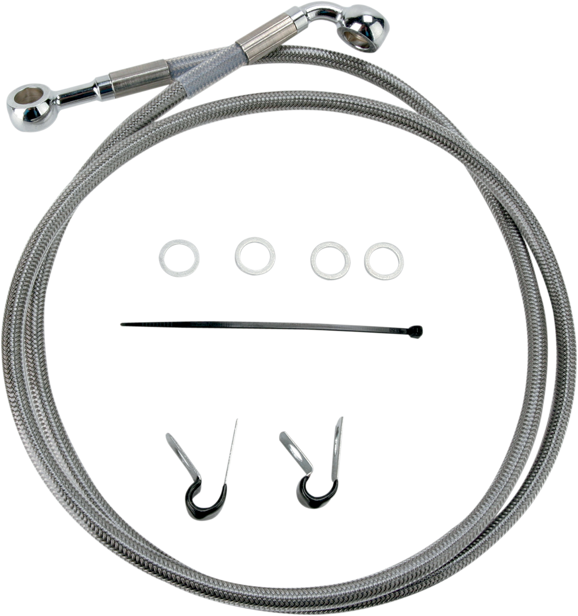 DRAG SPECIALTIES Brake Line - Front - +10" - Stainless Steel - XL 660310-10
