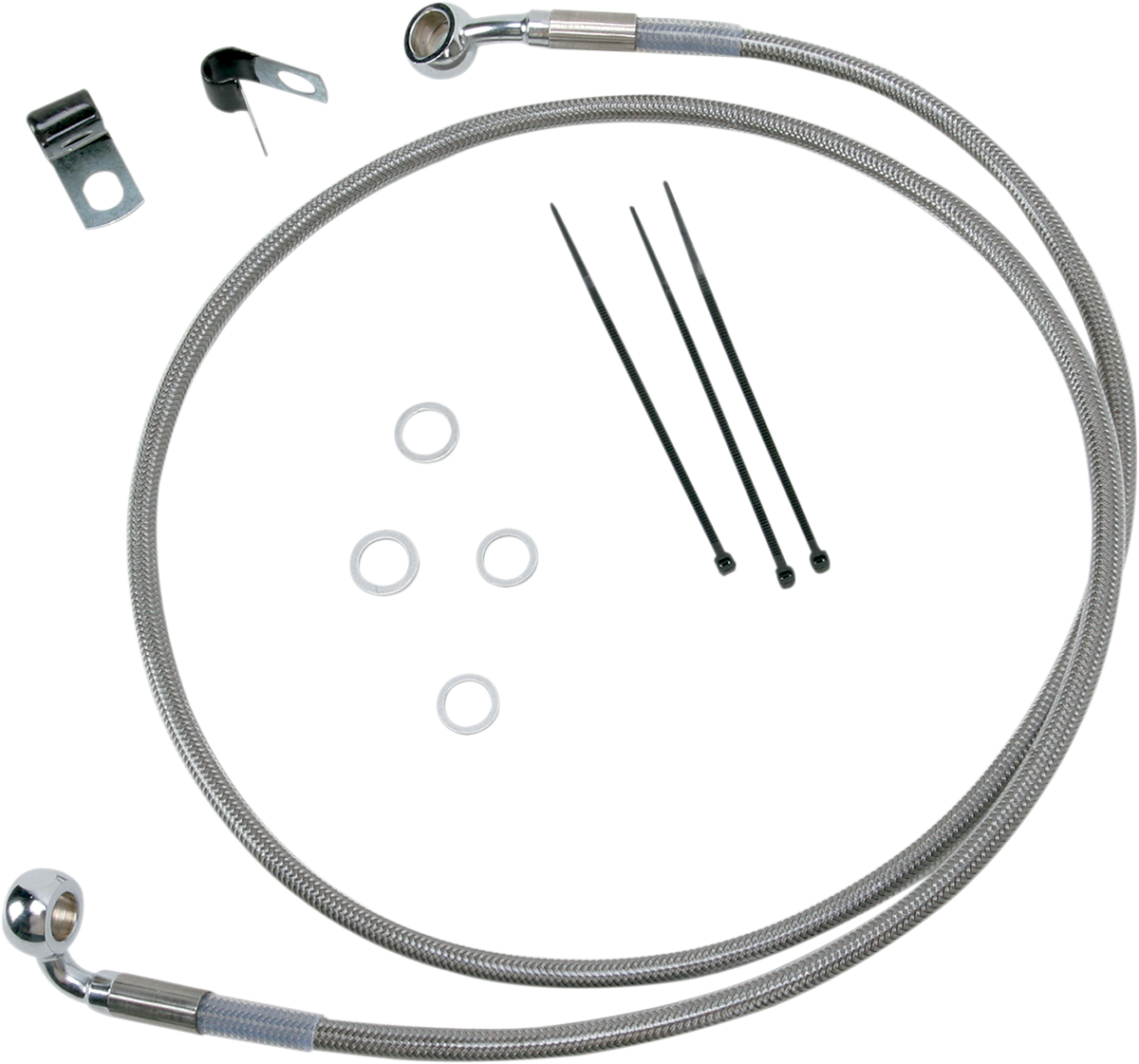 DRAG SPECIALTIES Brake Line - Front - +2" - Stainless Steel 640210-2