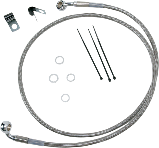 DRAG SPECIALTIES Brake Line - Front - +4" - Stainless Steel 640210-4