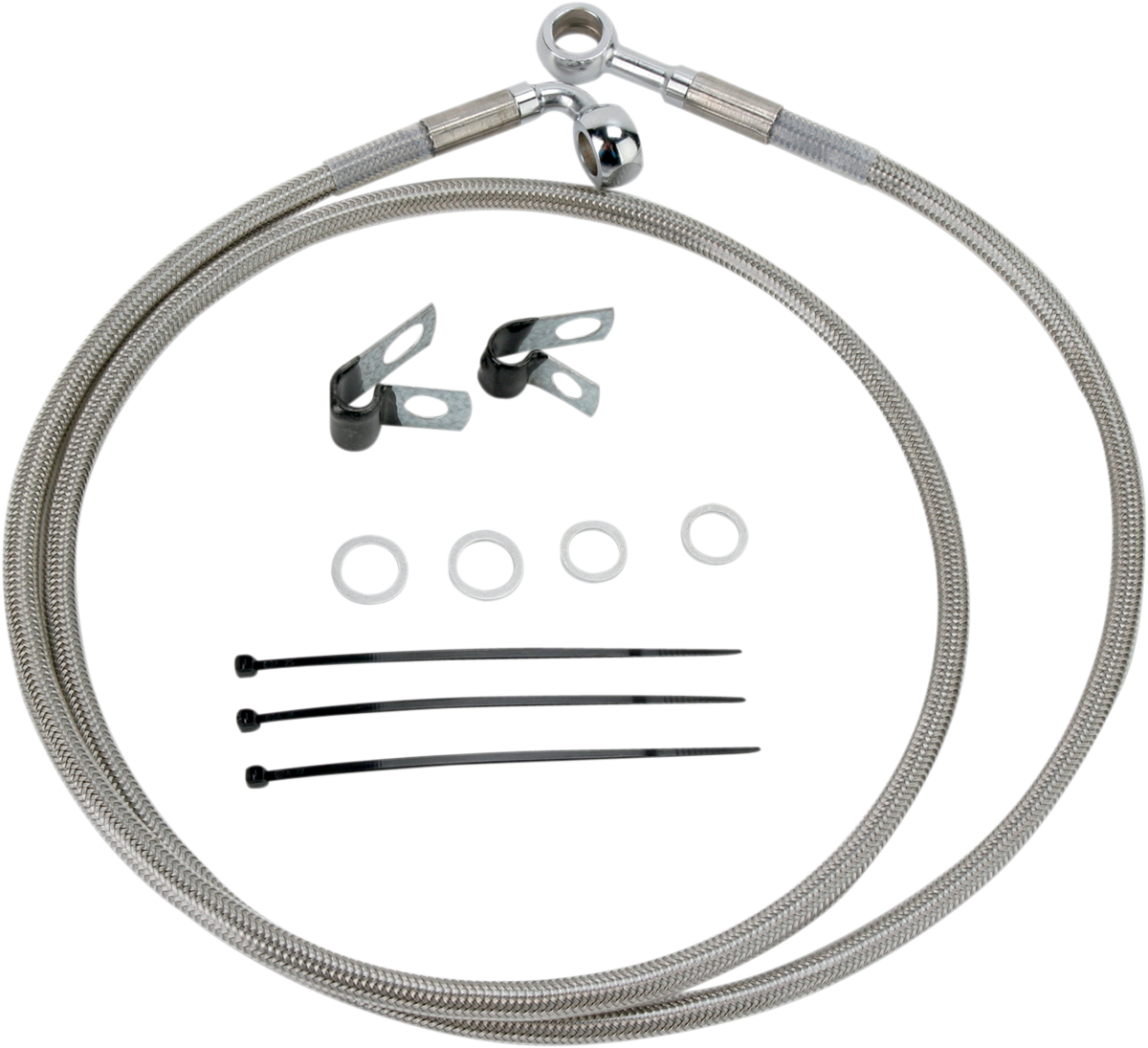 DRAG SPECIALTIES Brake Line - Front - +2" - Stainless Steel 640115-2