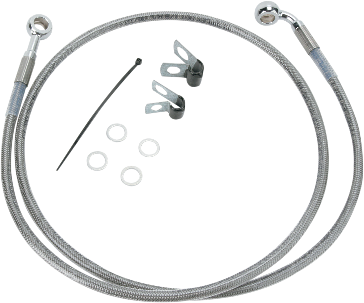 DRAG SPECIALTIES Brake Line - Front - +10" - Stainless Steel 640115-10