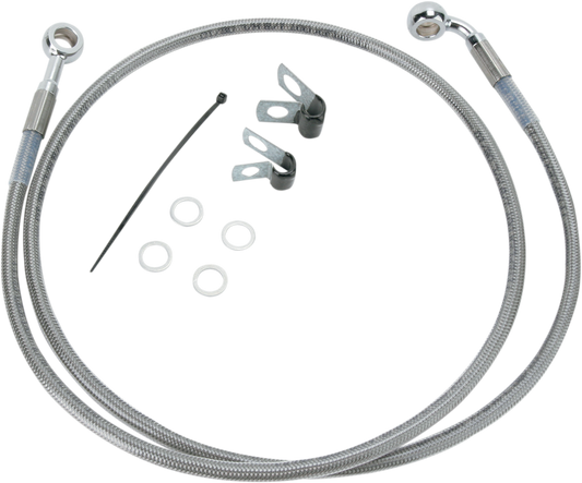 DRAG SPECIALTIES Brake Line - Front - +10" - Stainless Steel 640115-10