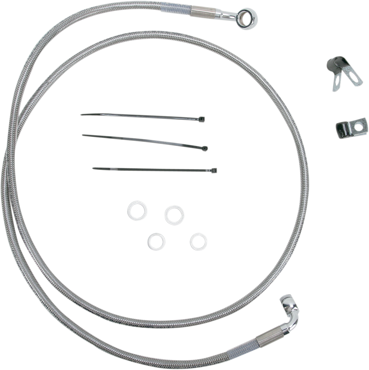 DRAG SPECIALTIES Brake Line - Front - +4" - Stainless Steel 640113-4