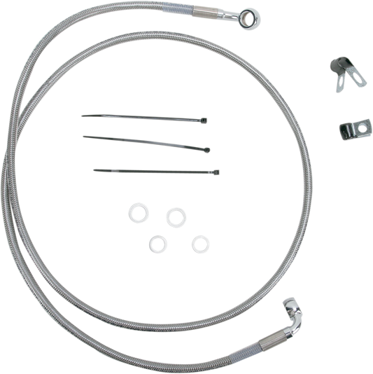 DRAG SPECIALTIES Brake Line - Front - +4" - Stainless Steel 640113-4